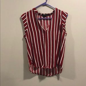 Red, white, and black stripped tank
